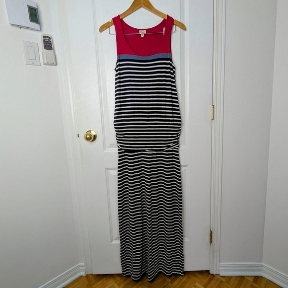 Hatley Striped Navy & White Maxi Dress – Size S #9 - Picture 3 of 6